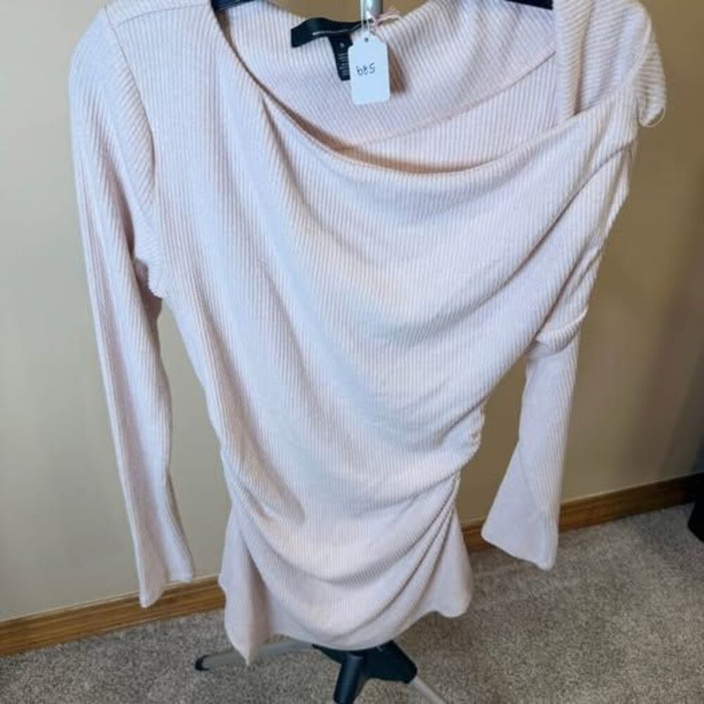 White House Black Market Ribbed Long Sleeve Top Size S